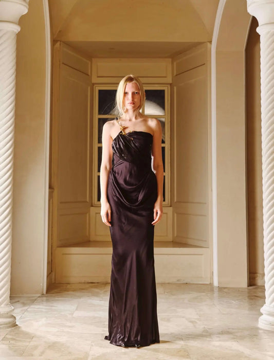 XIANGQIAOSHENG Black Moonlight Maxi Dress