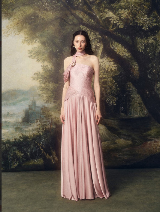 LINHPHUNG Pink Pleated Lysora Maxi Dress
