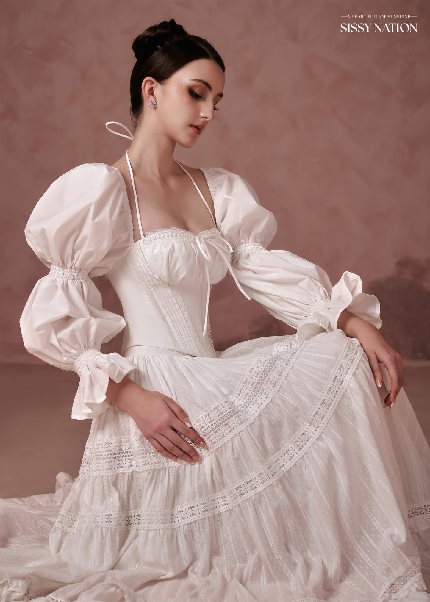 Sissy Nation White Christine Corset Maxi Dress