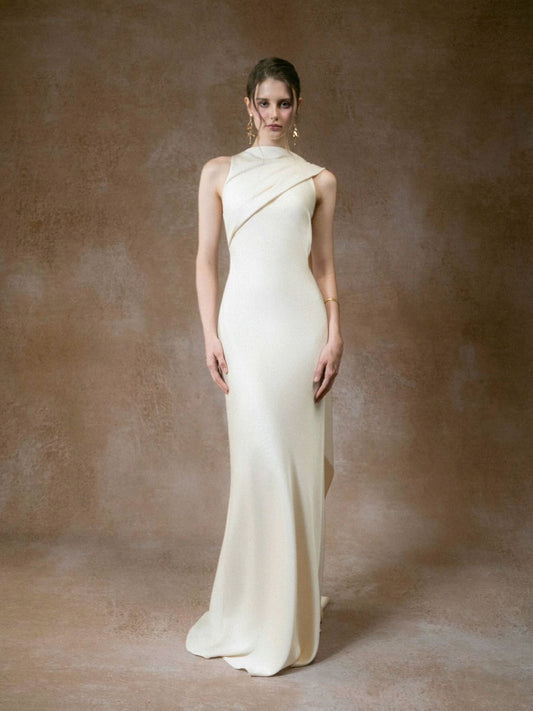 KISSERINE ATELIER Elegant Fairycore White Elowen Maxi Dress
