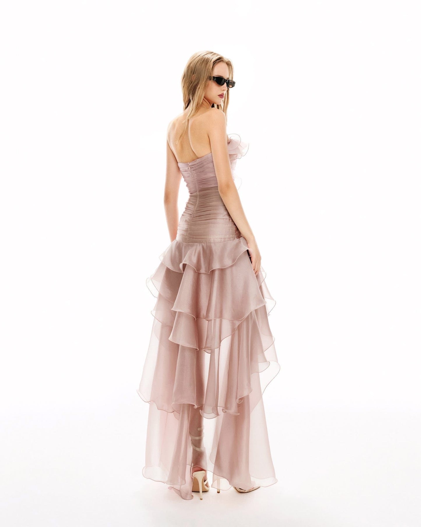 MUSTHAVE Pink Ruffled Wrap Midi Dress