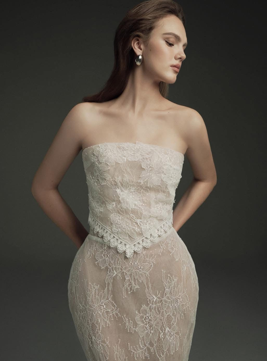 OIA STUDIOS White Lace Elegant Vacation Asmira Maxi Dress