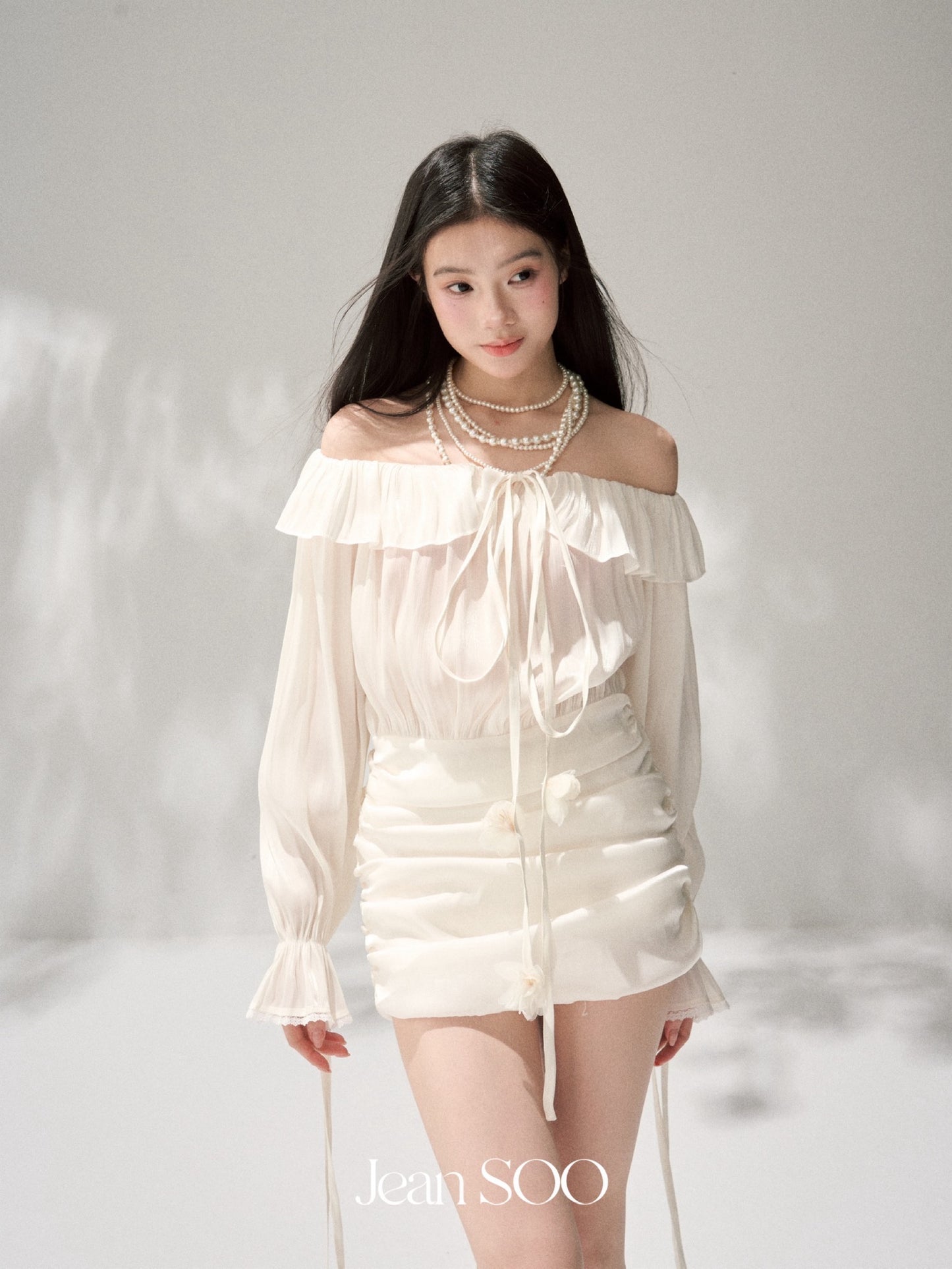 JEAN SOO Sweet Vacation White Floral Mini Dress