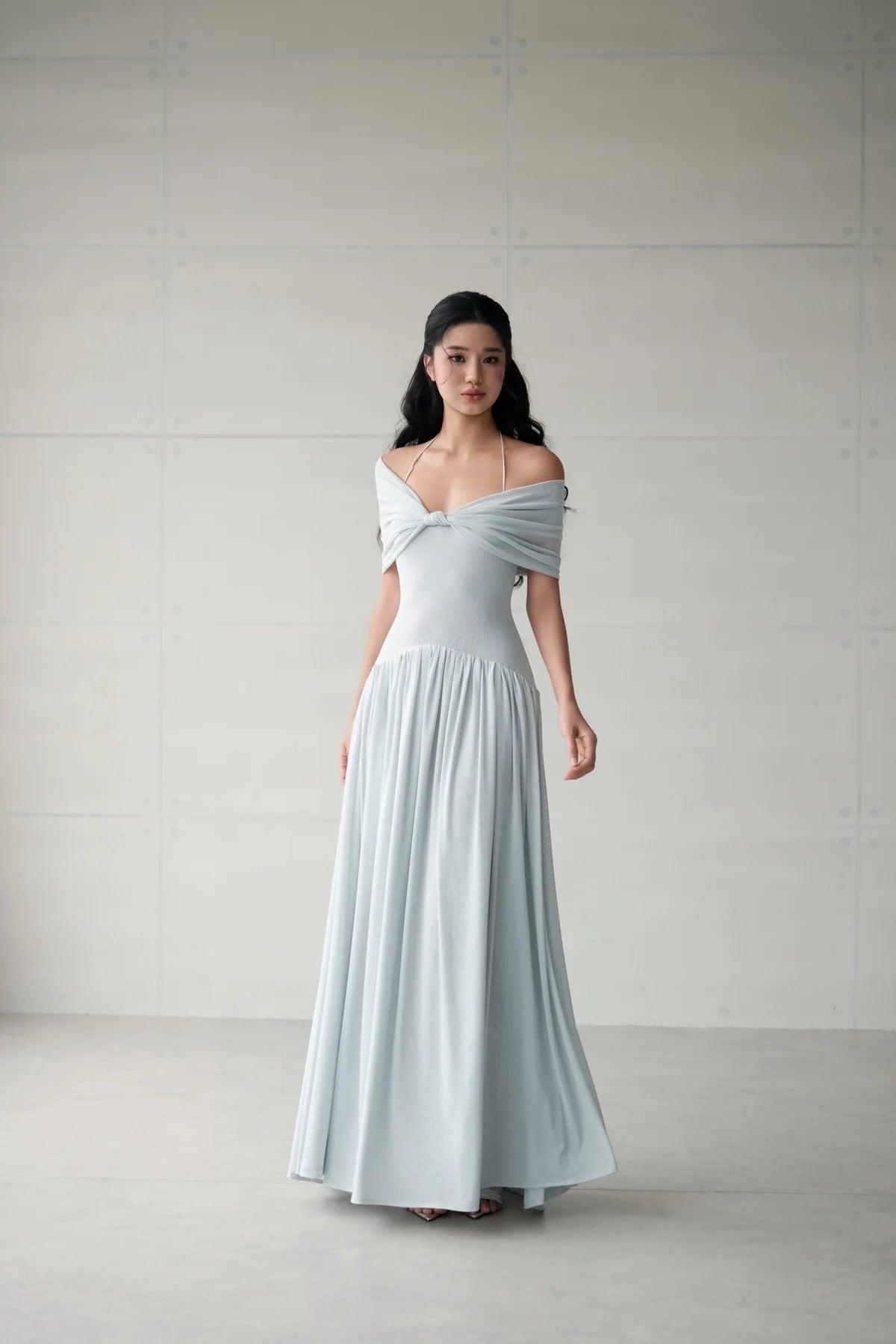 DELICIAE Purple Minimalist Ella Maxi Dress