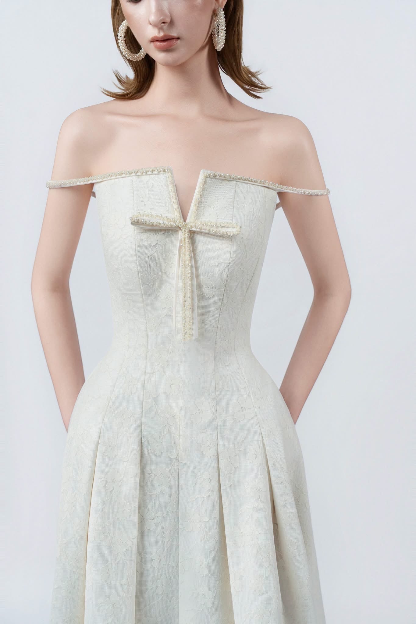 DETHEIA Elegant Vintage White Ingrid Maxi Dress