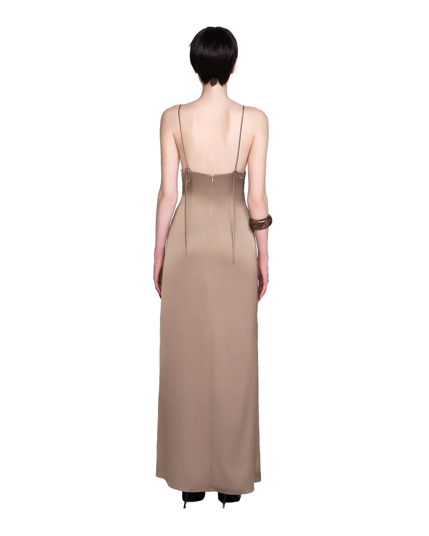 LSOUL BLACK& NUDE GAGA MAXI DRESS