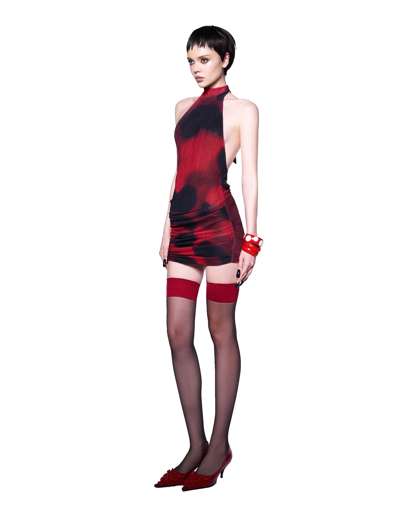 LAOUL RED VAMP MINI DRESS