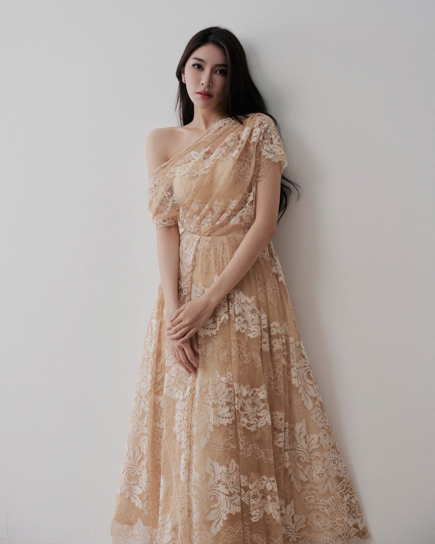 LOVELYN Nude Elegant Vacation Eclipse Maxi Dress