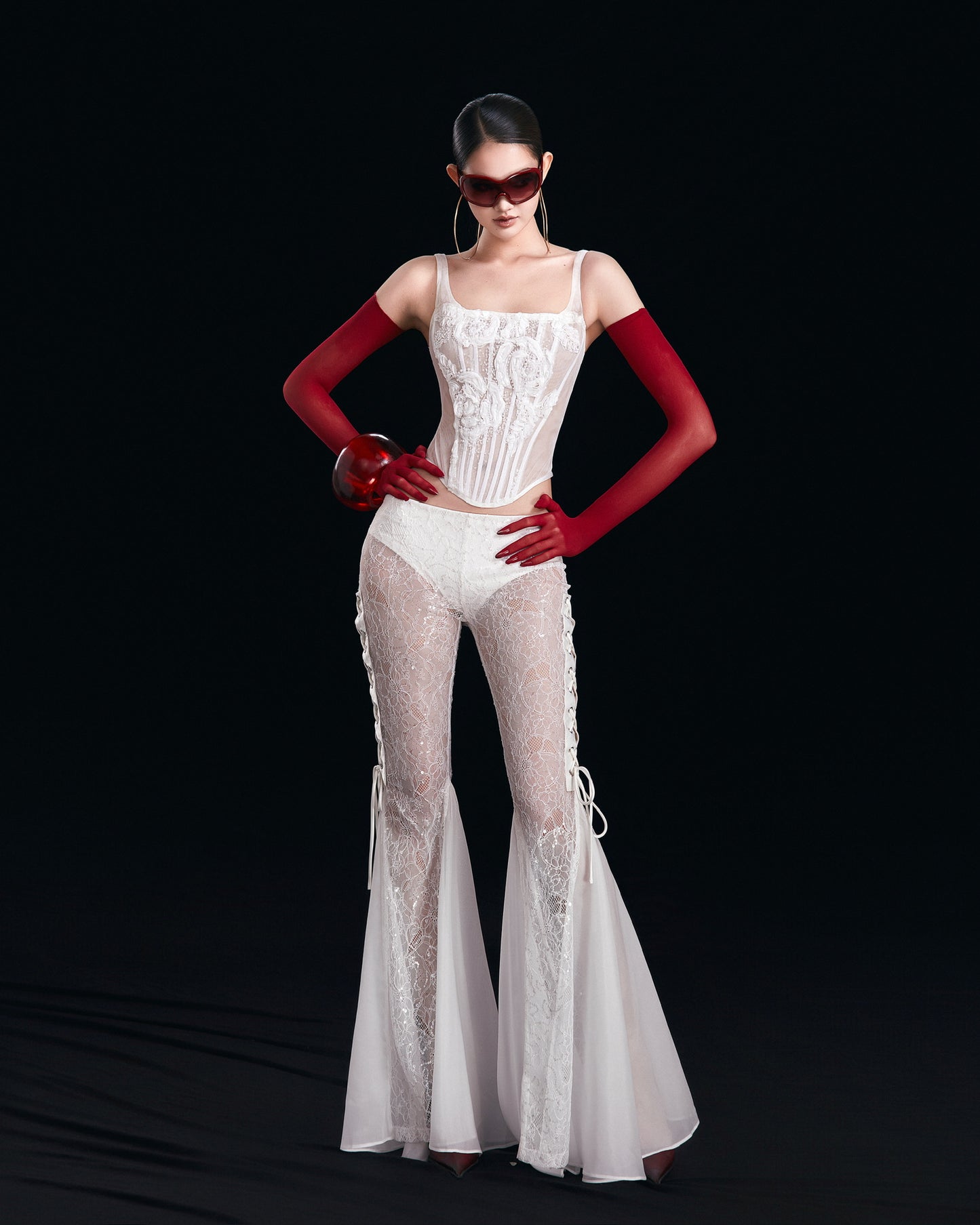 MAEL FEMME White Rose Nelya Top Nelys Pants