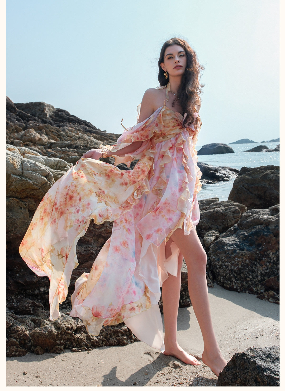 SHEERLUCK Pink Guggi Vacation Mini Dress