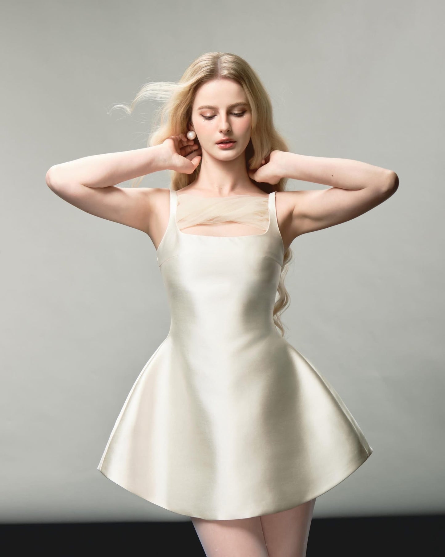 DELICIAE White Pearl Lucie Mini Dress