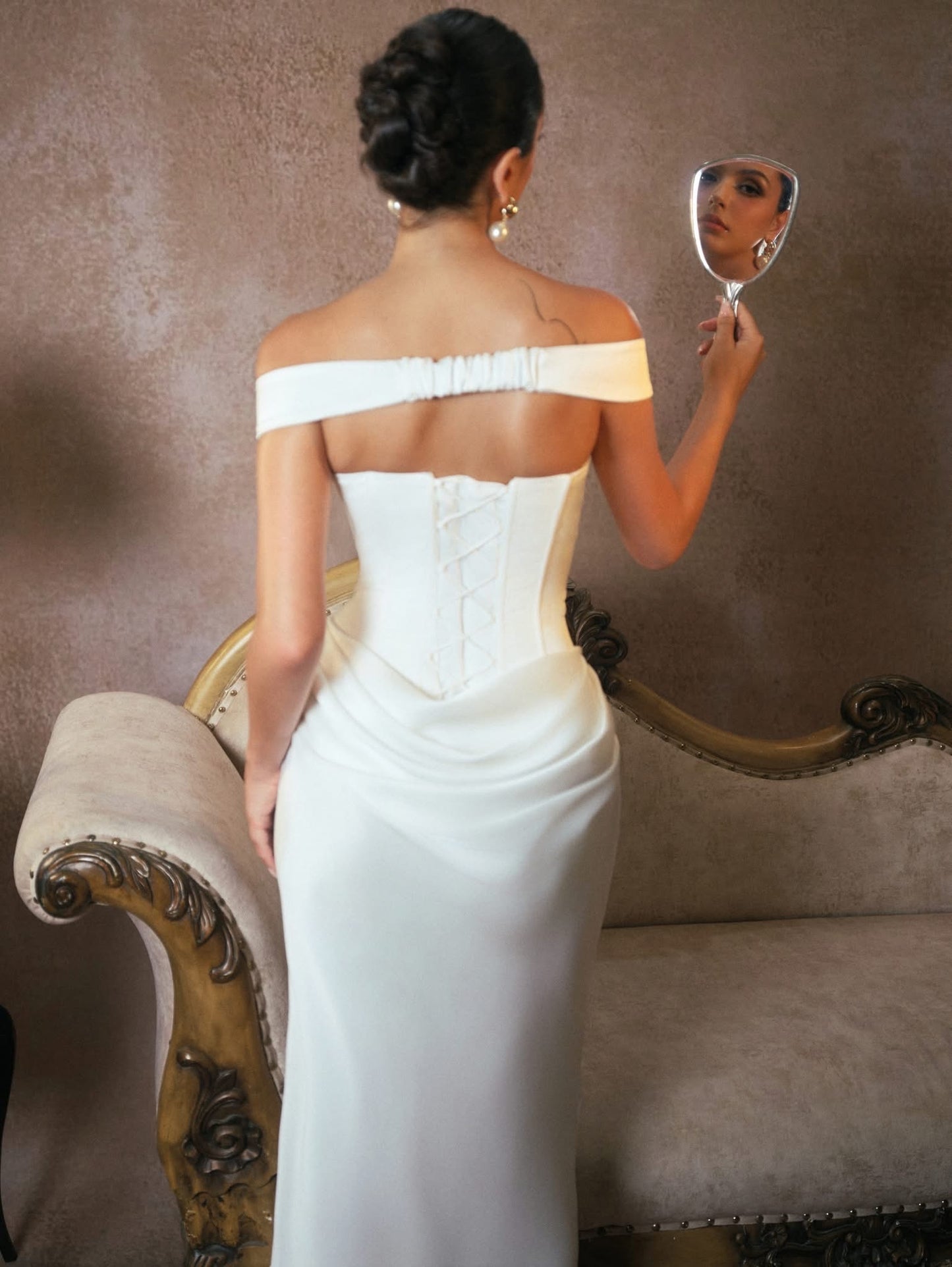 KISSERINE ATELIER Elegant Fairycore White Malena Maxi Dress