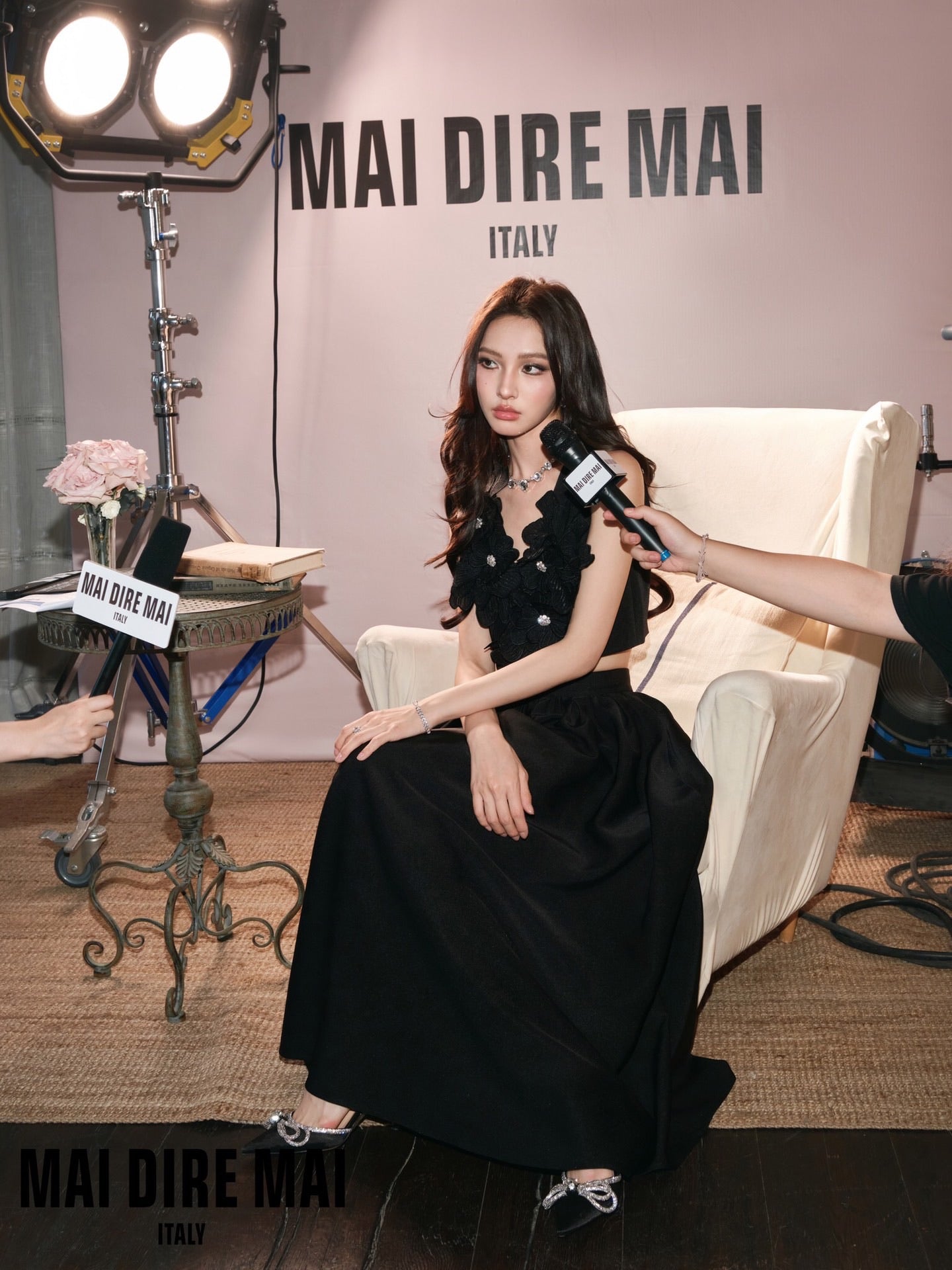 MAI DIRE MAI Black Floral Top & Skirt