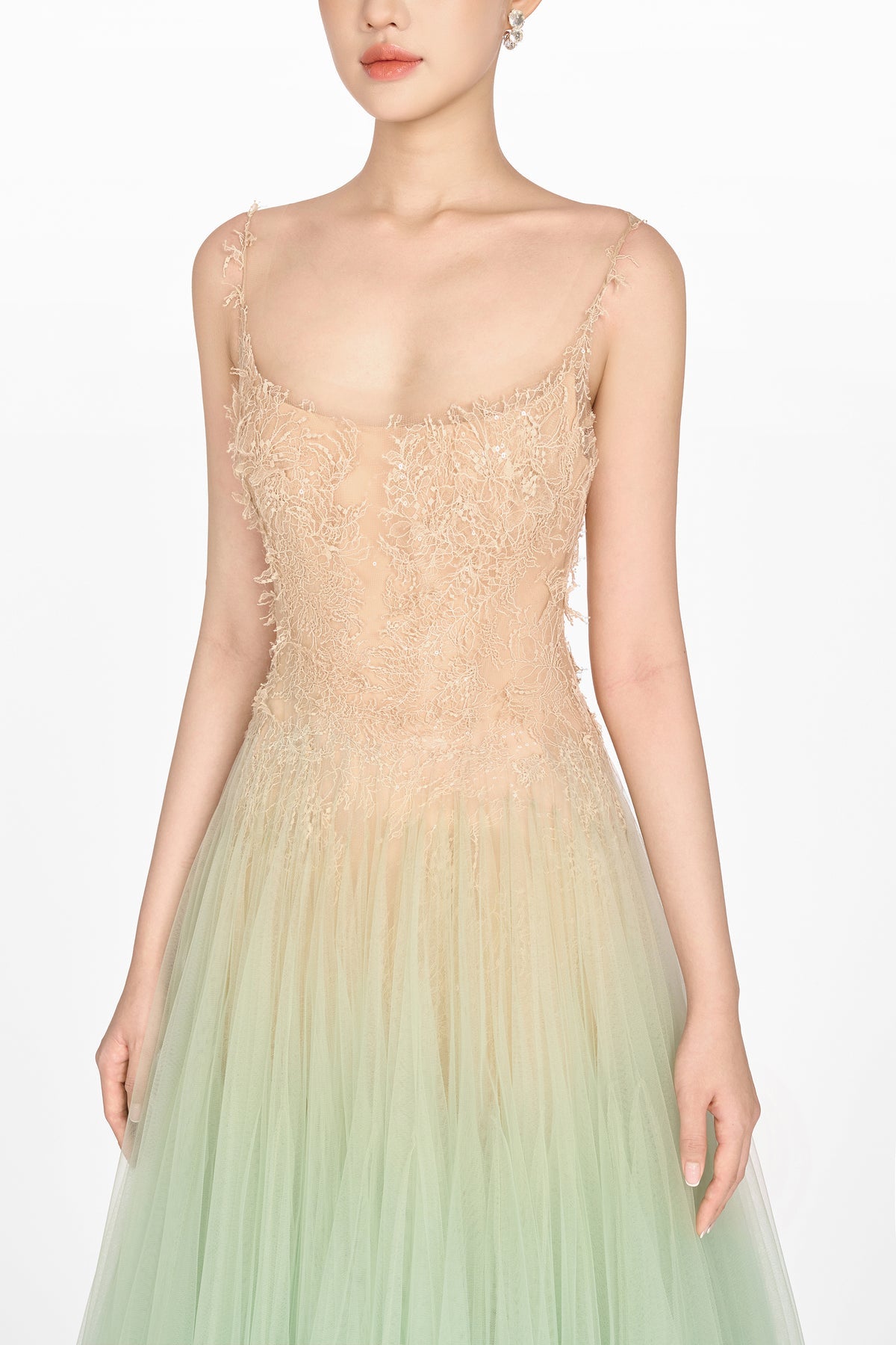 MONTSAND Mint Ombre Lace Midi Dress