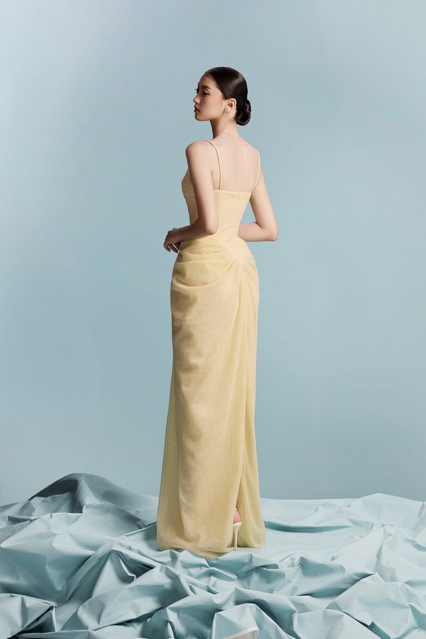 BYDI Elegant Minimalist Yellow Casa Maxi Dress