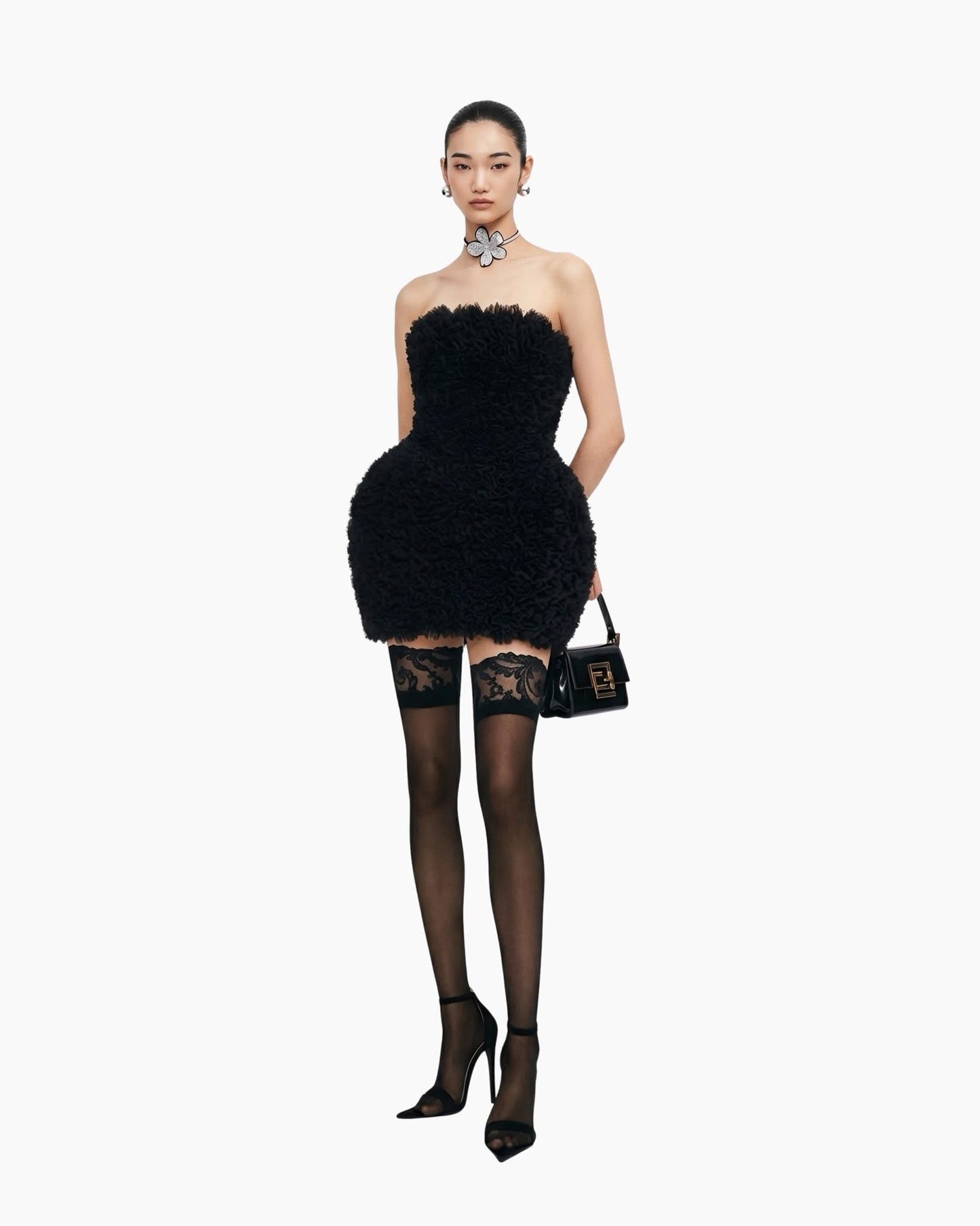 MAEL FEMME Sexy Vacation Black Coraline Mini Dress