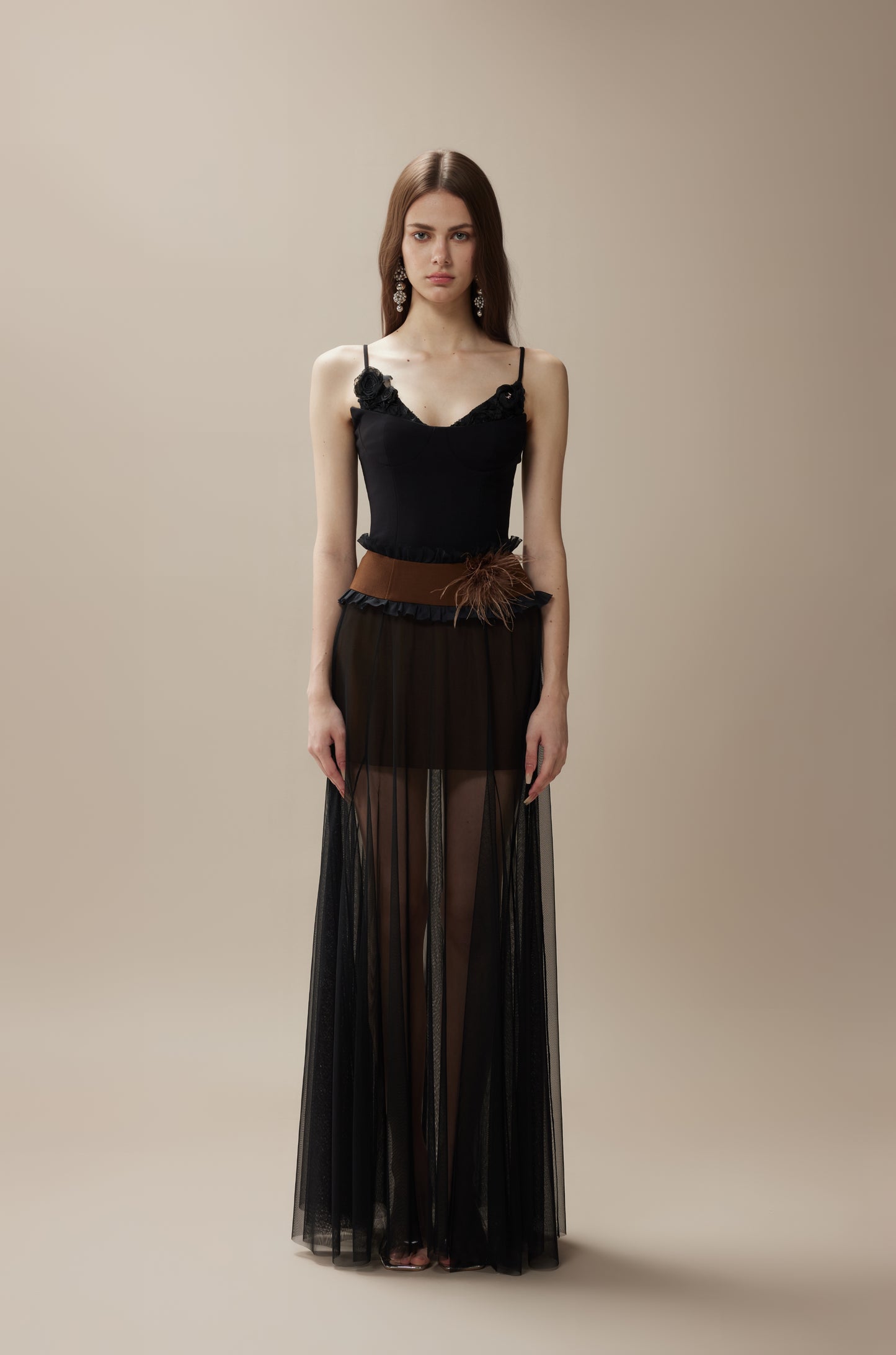 FA SOGNO Black Top & Maxi Skirt