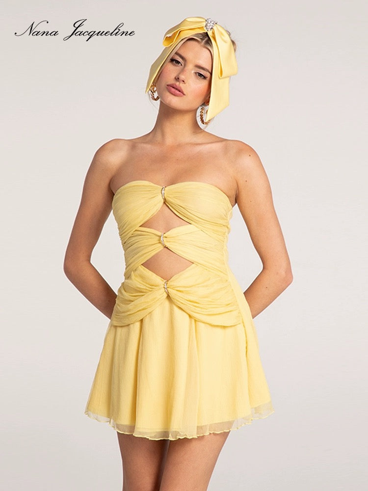 NANA JACQUELINE Yellow｜White｜Black｜Pink Mini dress