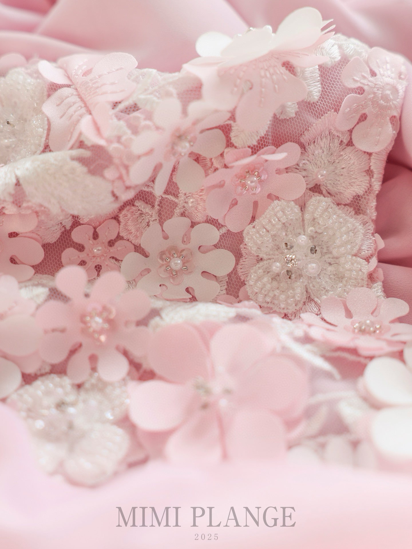 MIMI PLANGE Pink Floral Midi Dress