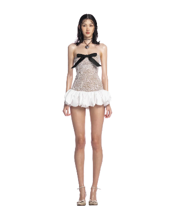 HUELLEY ROSE Black & White Mini dress