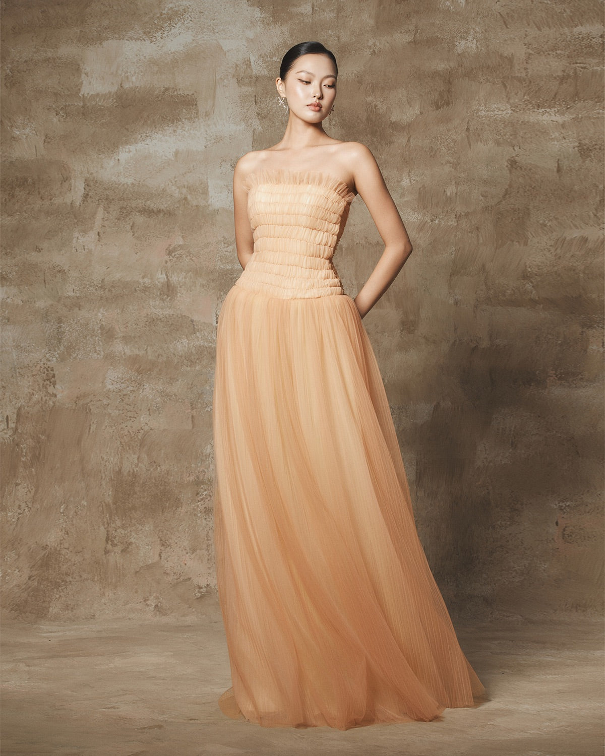 BYDI Fairycore Elegant Vacation Sona Organge Maxi Dress
