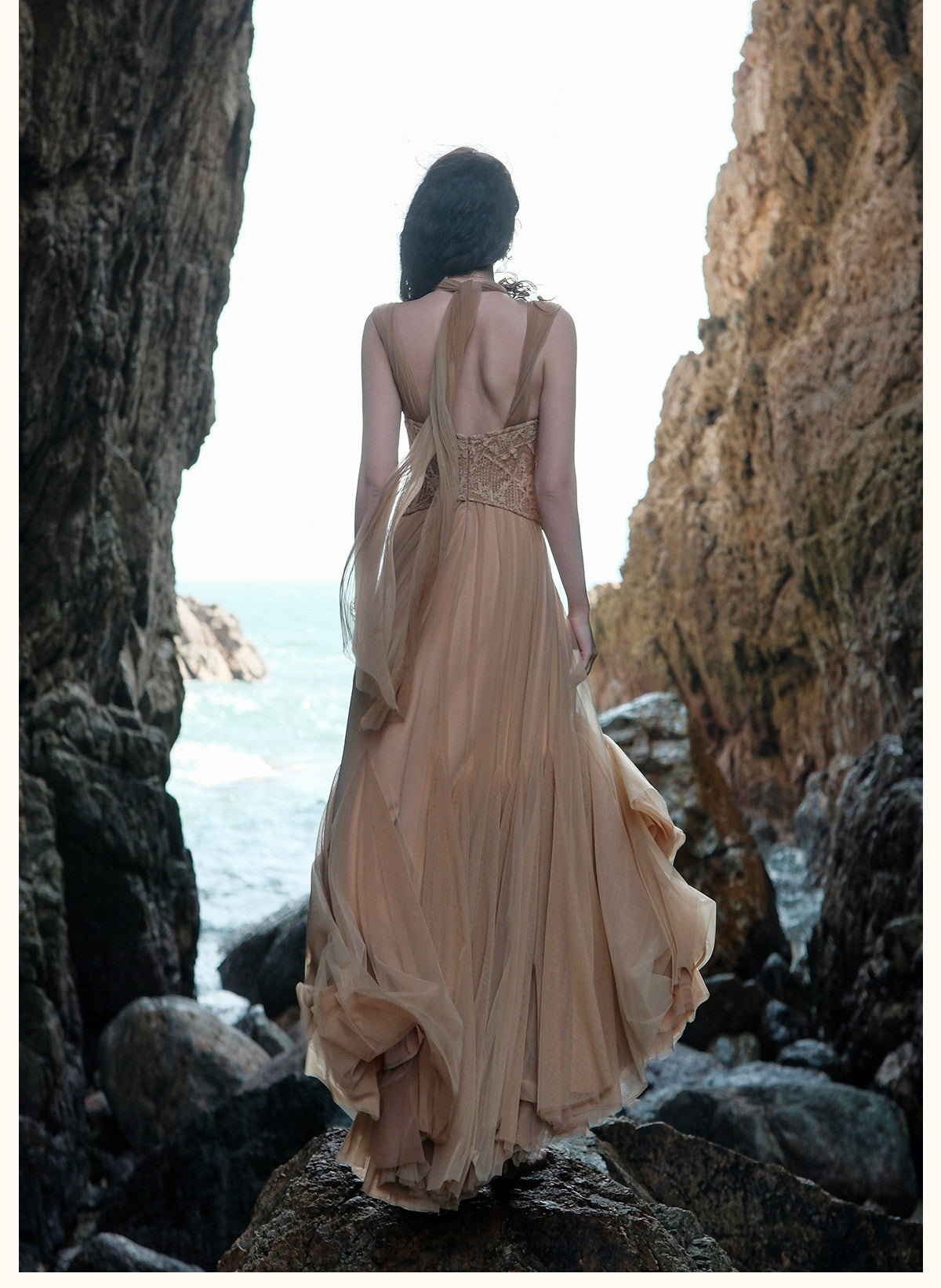 SHEERLUCK Green Elegant Tidal Lace Layer Maxi Dress