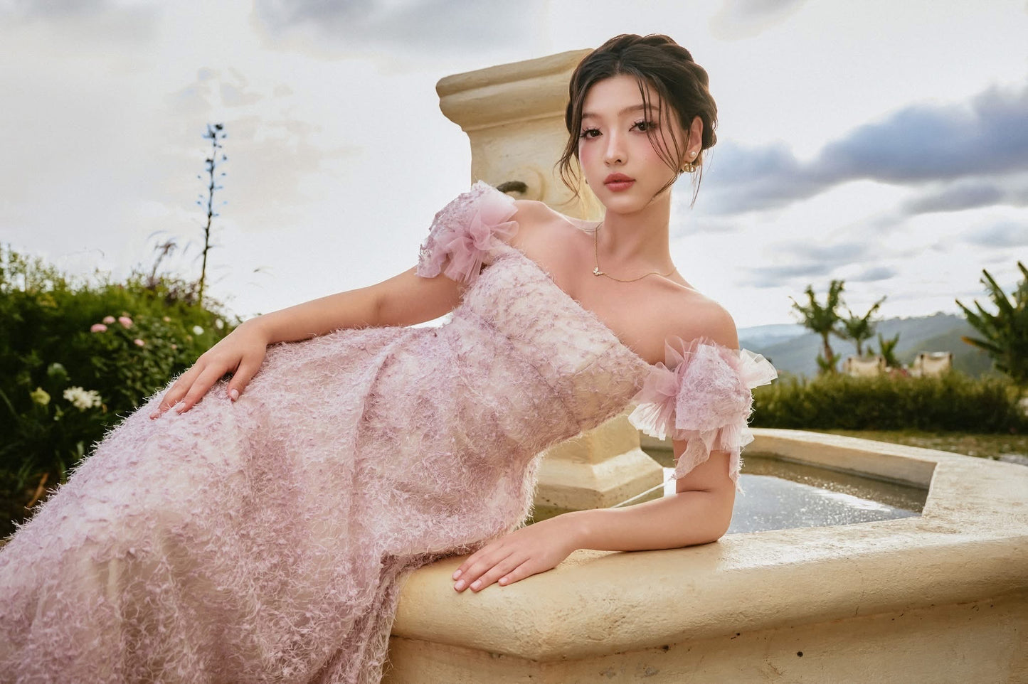 SISSY NATION Sweet Elegant Fairycore Pink Sophie Gown Maxi Dress