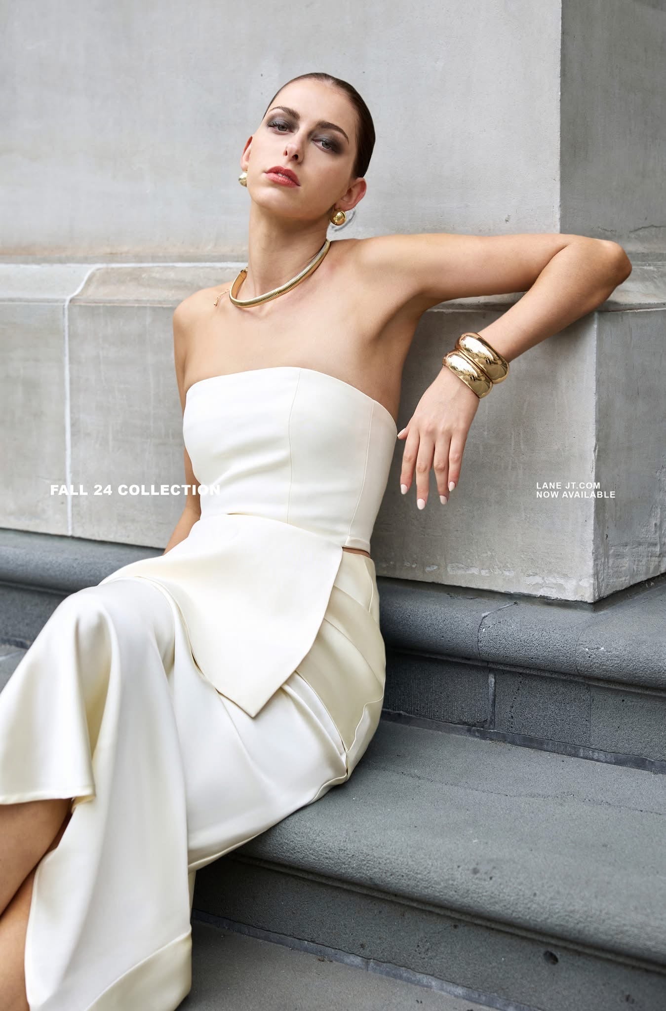 LANE JT White Quinn Tube Top & Soft Skirt