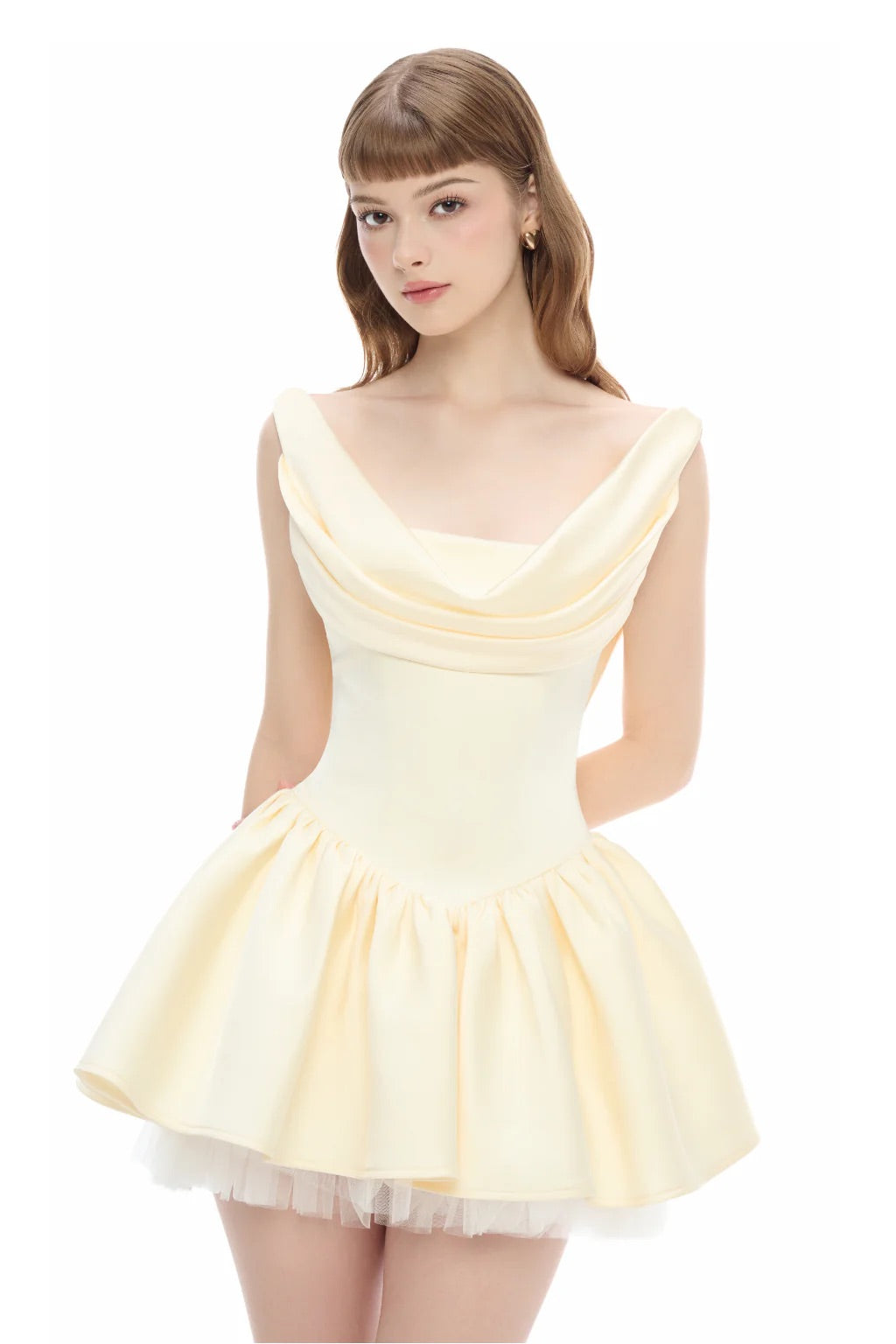 JUBIN Yellow Ivory Cherie Mini Dress