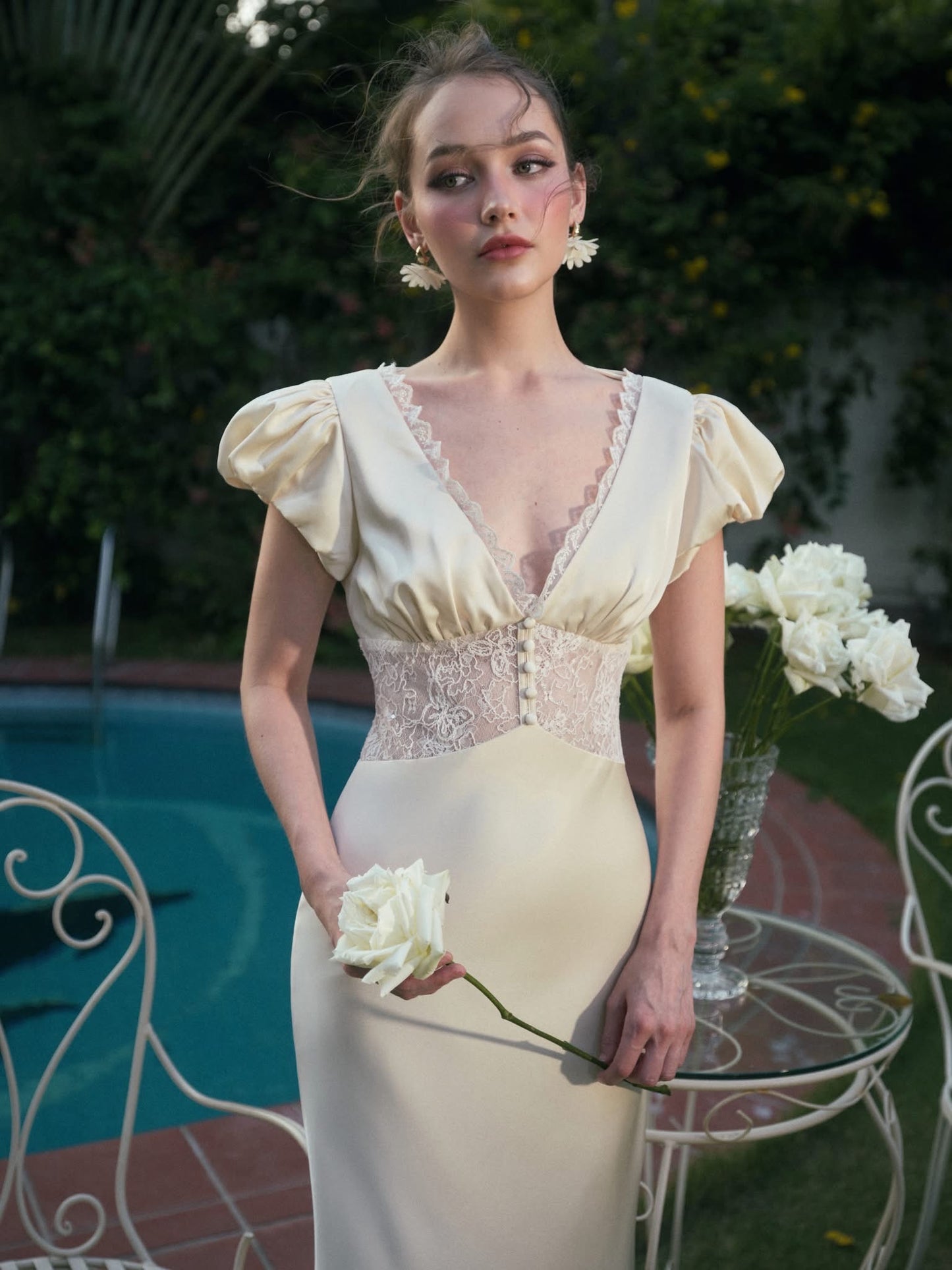 KISSERINE ATELIER Elegant Fairycore Lace White Mariam Maxi Dress