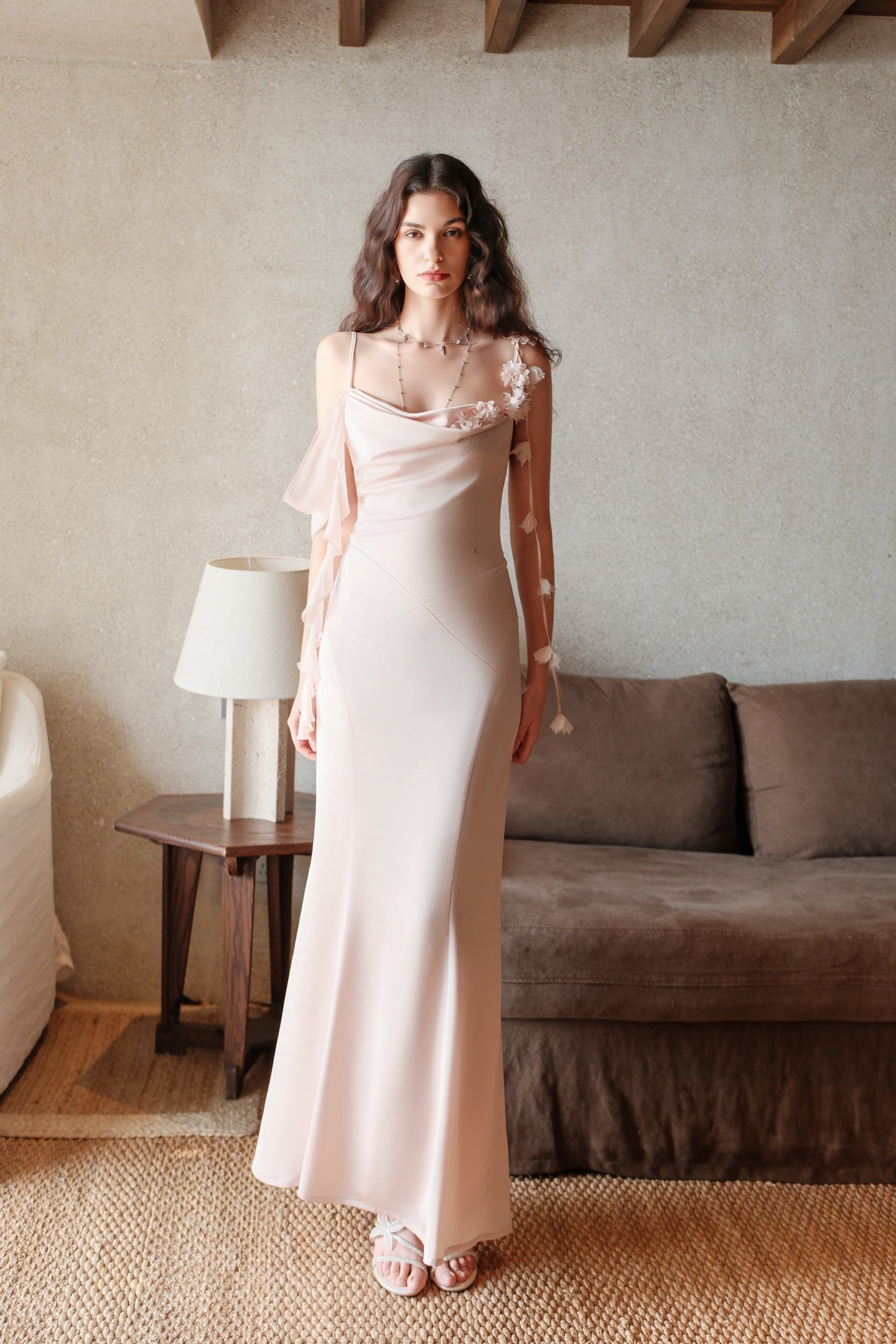 SHEERLUCK Sweet Vacation Green Lumi Off-the-Shoulder Strapless Backless Fishtail Midi Dress