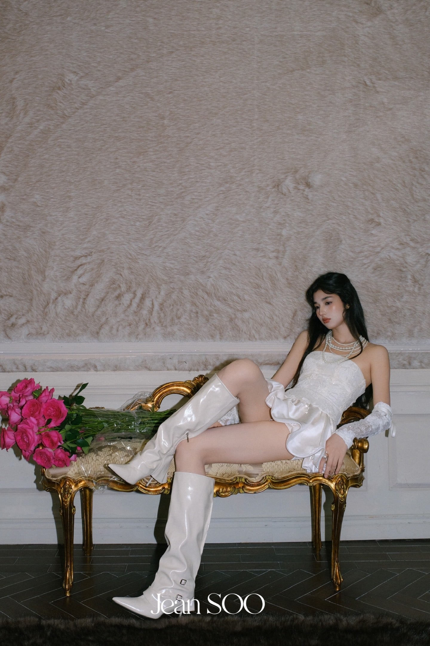 JEAN SOO White Lace Mini Dress