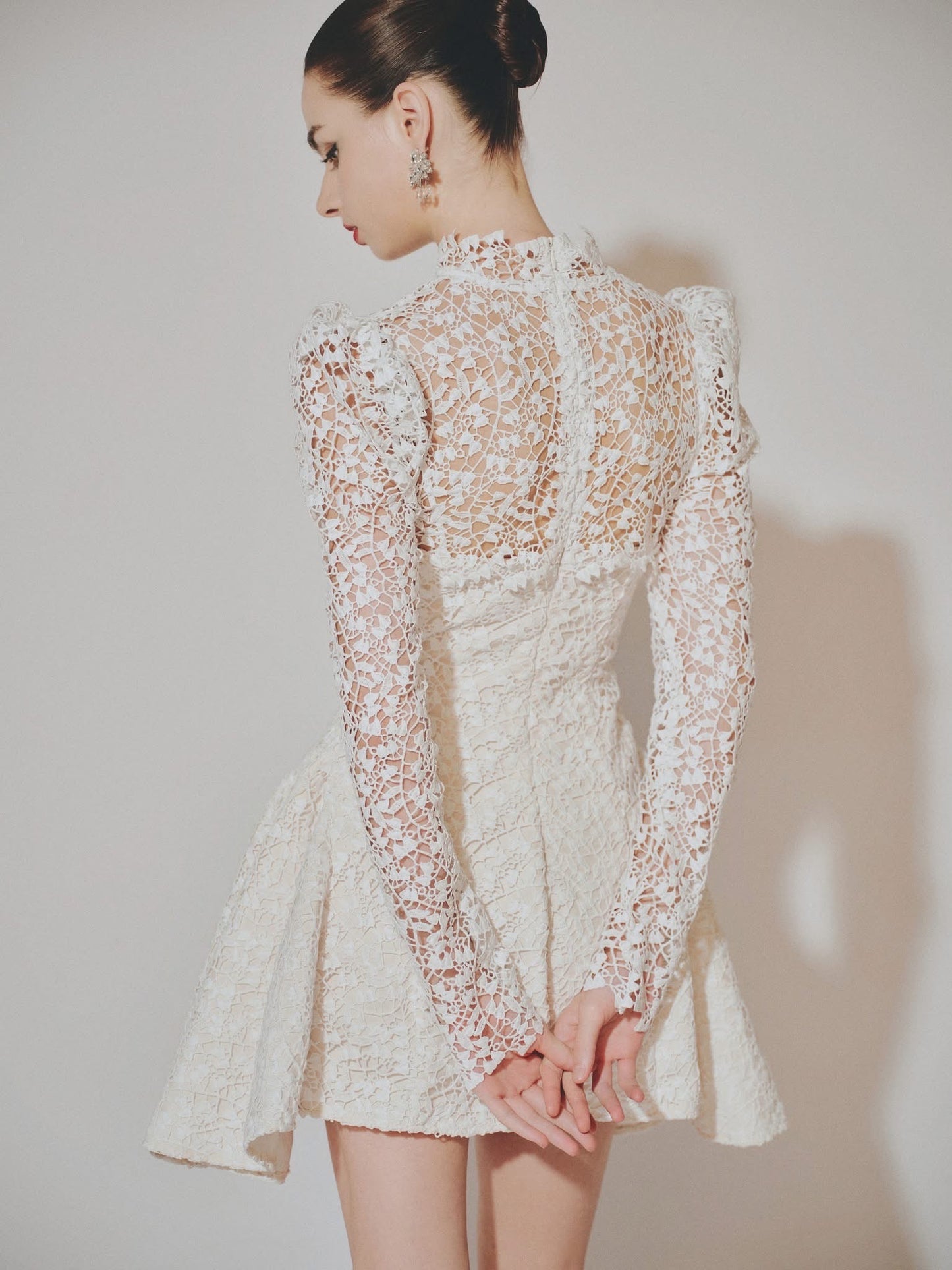 DELICIAE White Sweet Elegant Rachel Mini Dress