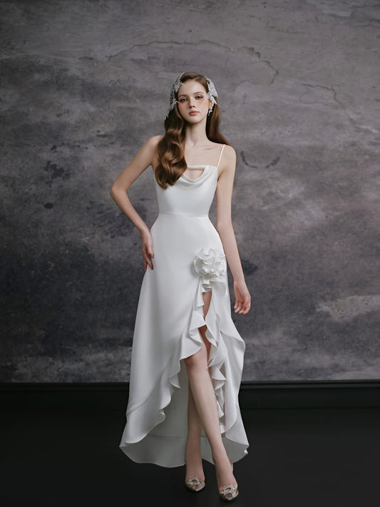 DELICATE White Camy Midi Dress