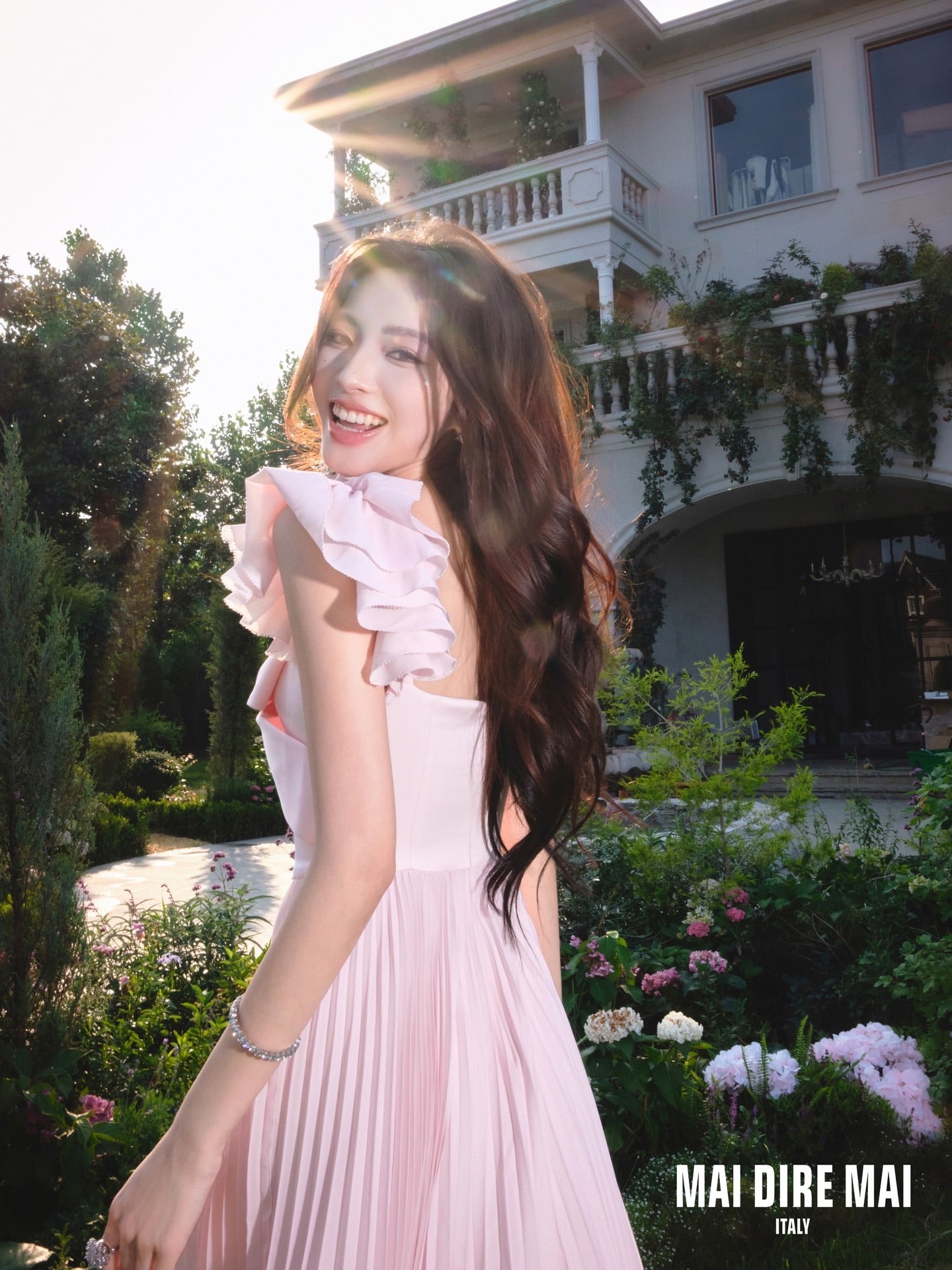 MAI DIRE MAI Pink Bow Maxi Dress