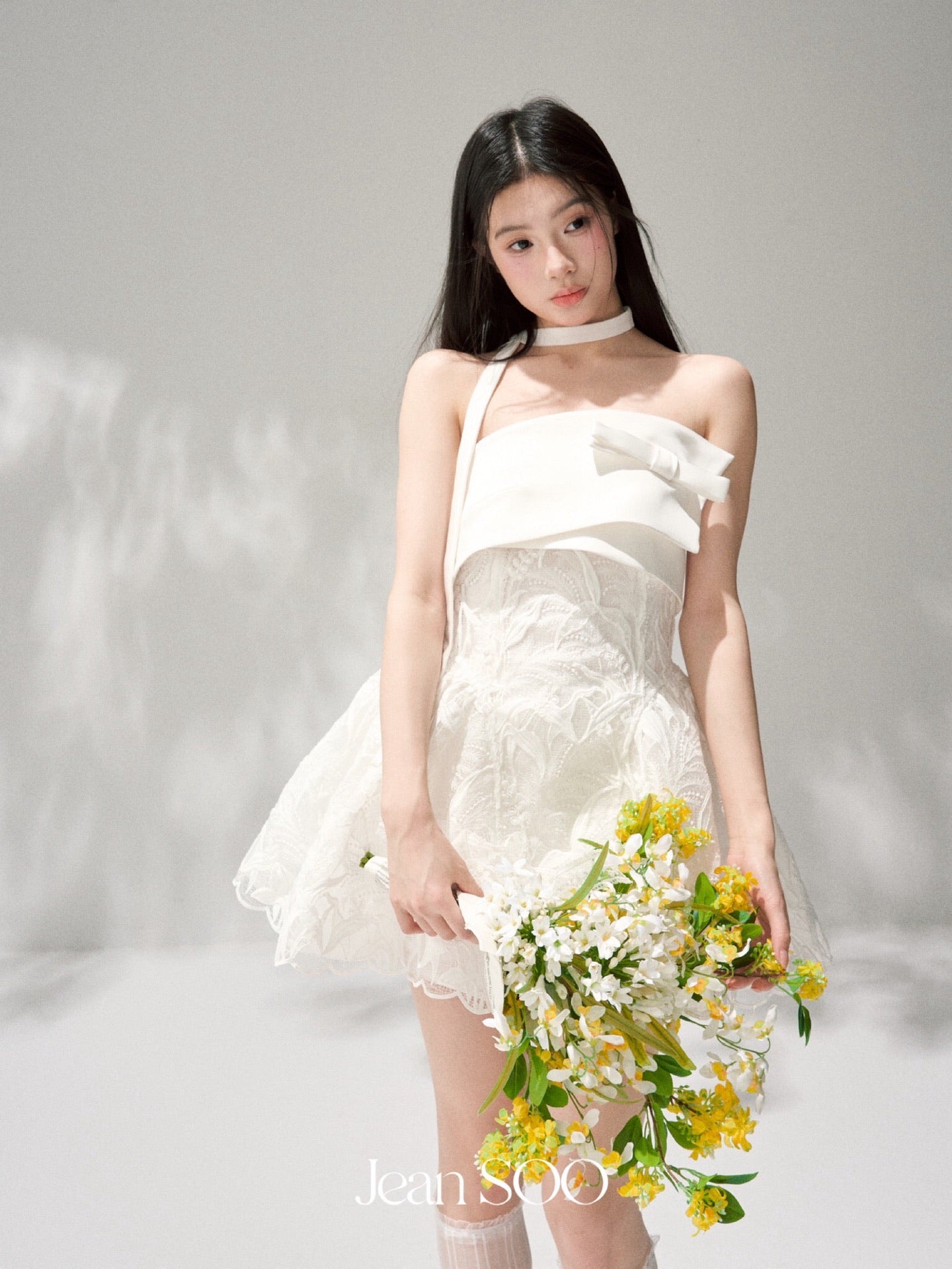 JEAN SOO Sweet Vacation White Lace Mini Dress