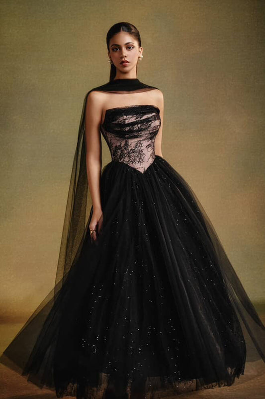 SISSY NATION Black Amelia Corset Maxi Dress