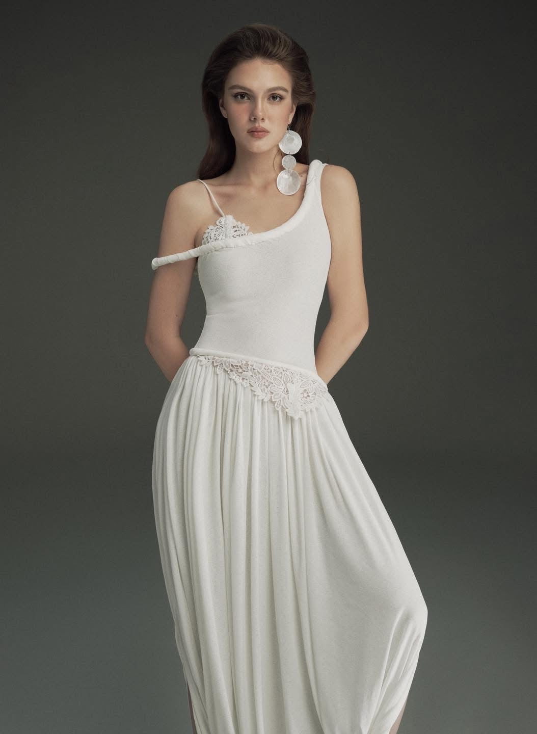 OIA STUDIOS White Vacation Minimalist Femmora Maxi Dress