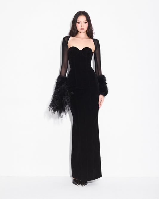 MAEL FEMME Black Formal Leonora Maxi Dress & Oxa Jacket