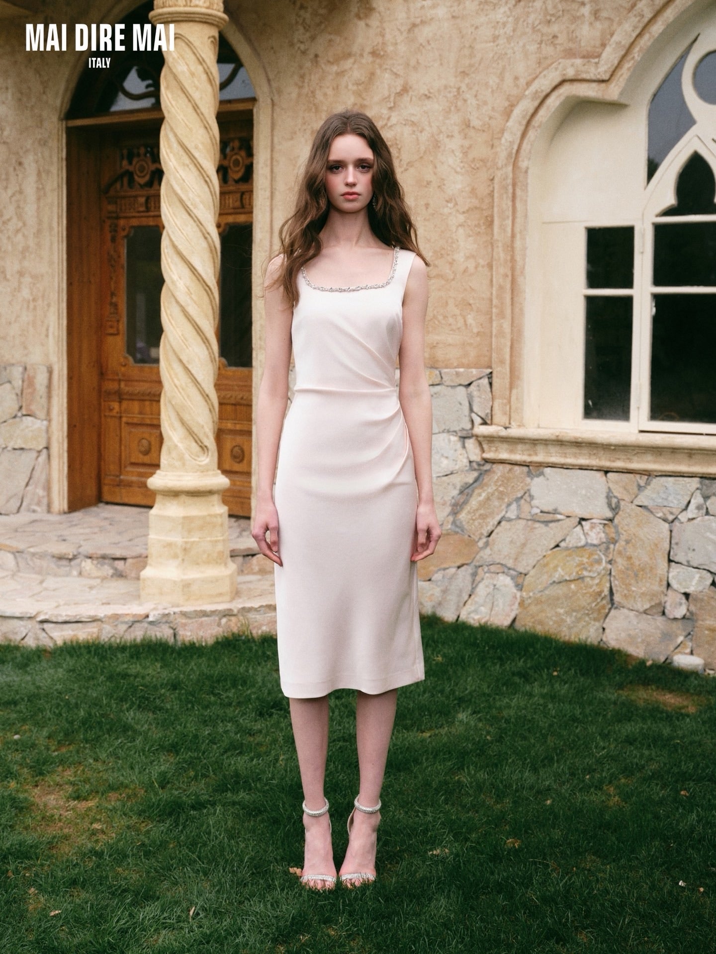 MAI DIRE MAI Sweet Elegant Graduation Pink Midi Dress