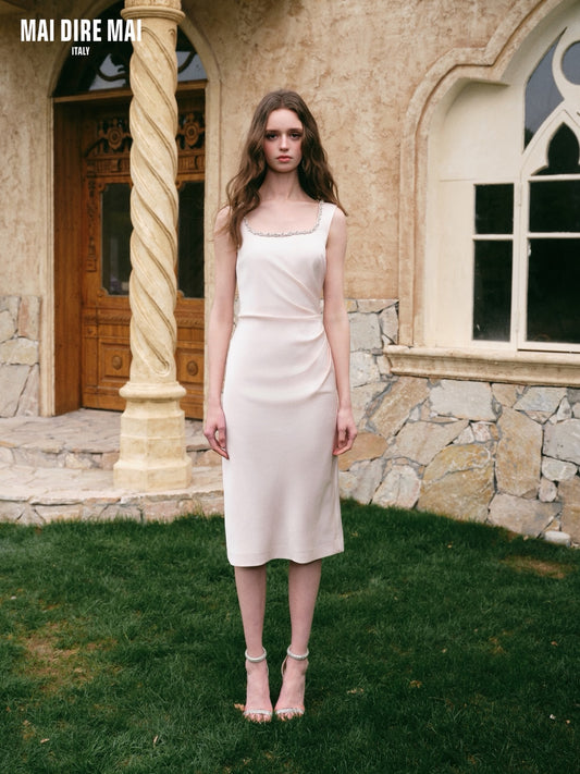 MAI DIRE MAI Sweet Elegant Graduation Pink Midi Dress