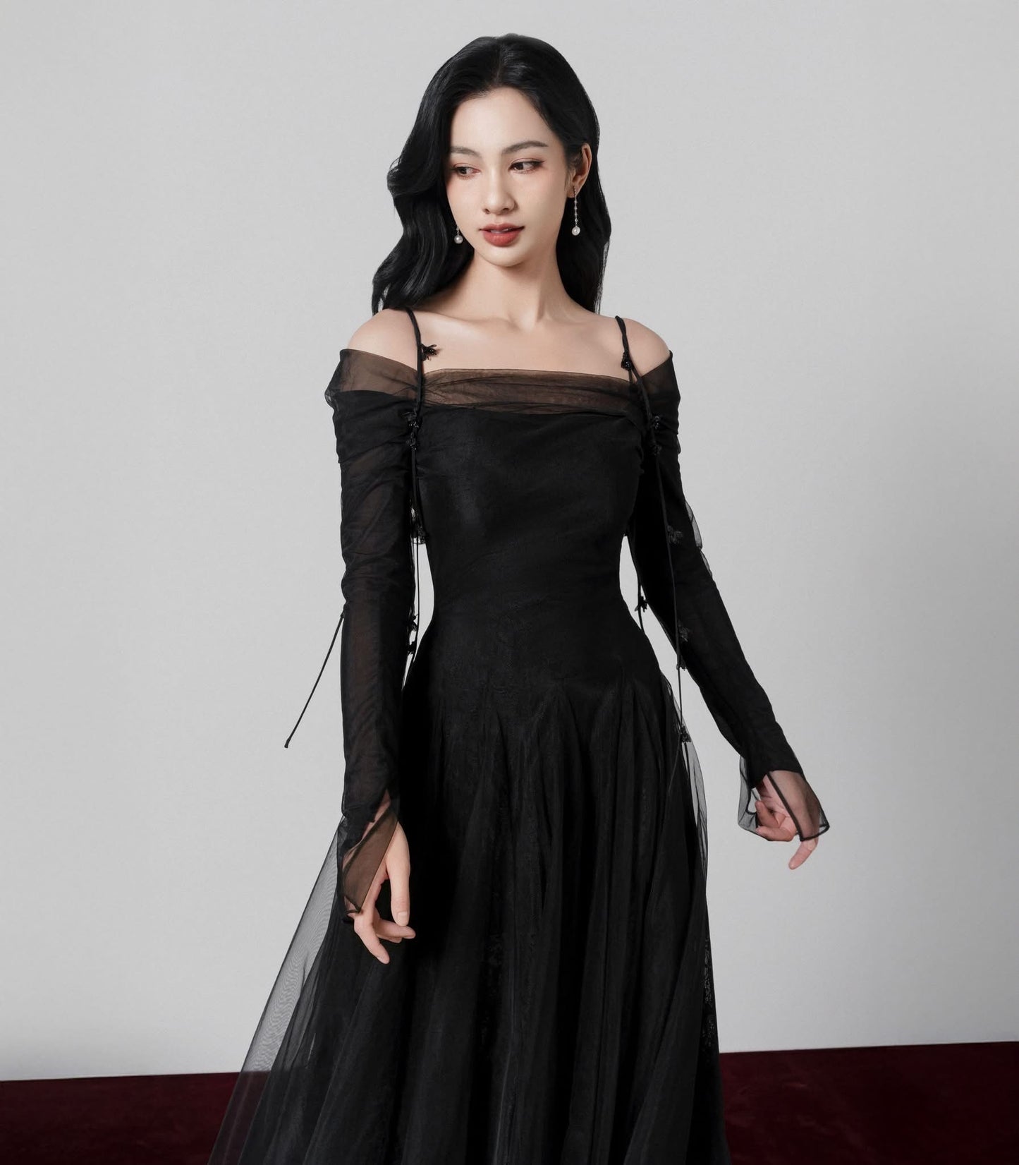 Black Layer Midi Dress