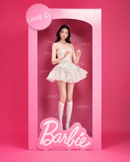 LANE CI White Moudy Mini Dress