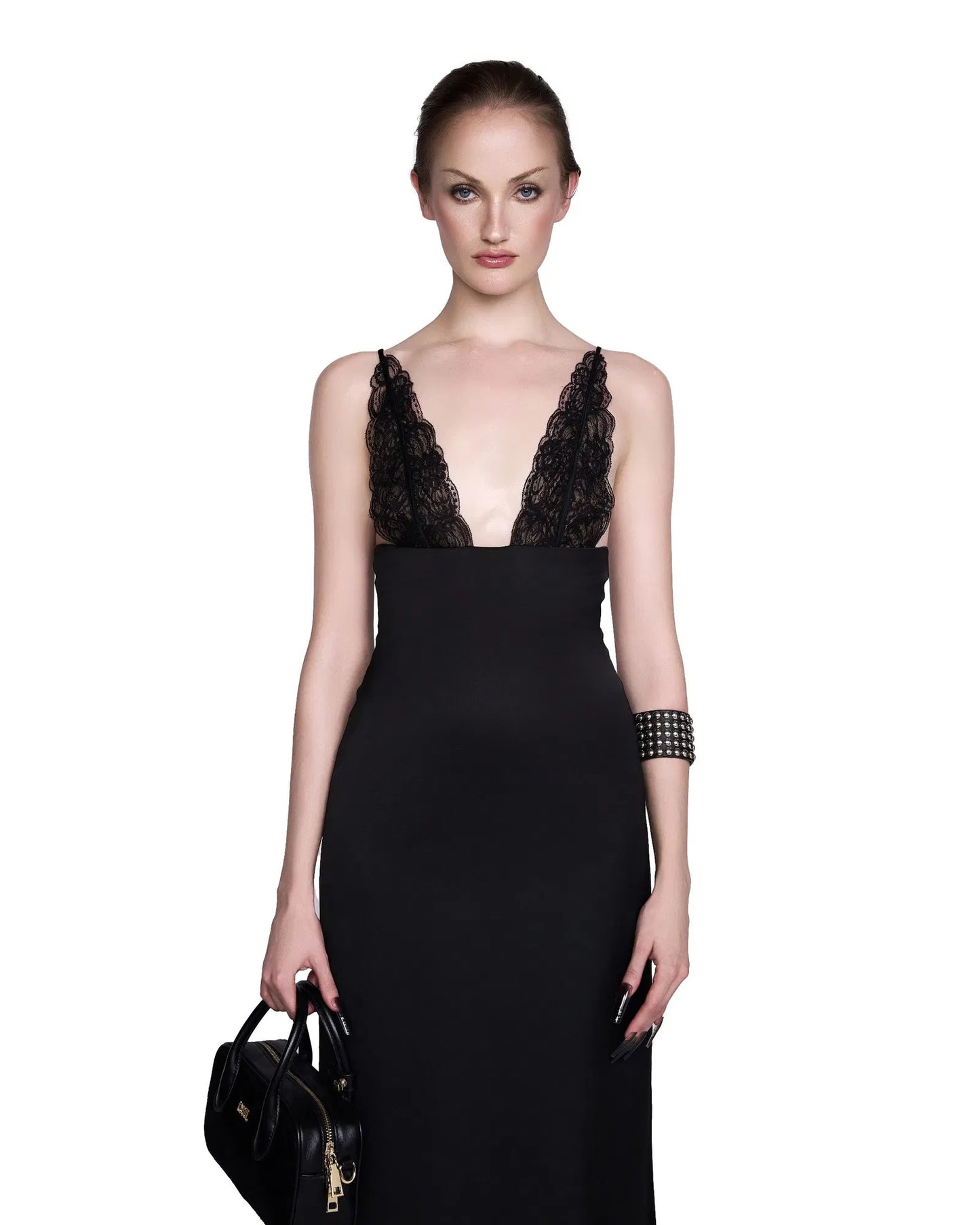 LSOUL BLACK& NUDE GAGA MAXI DRESS