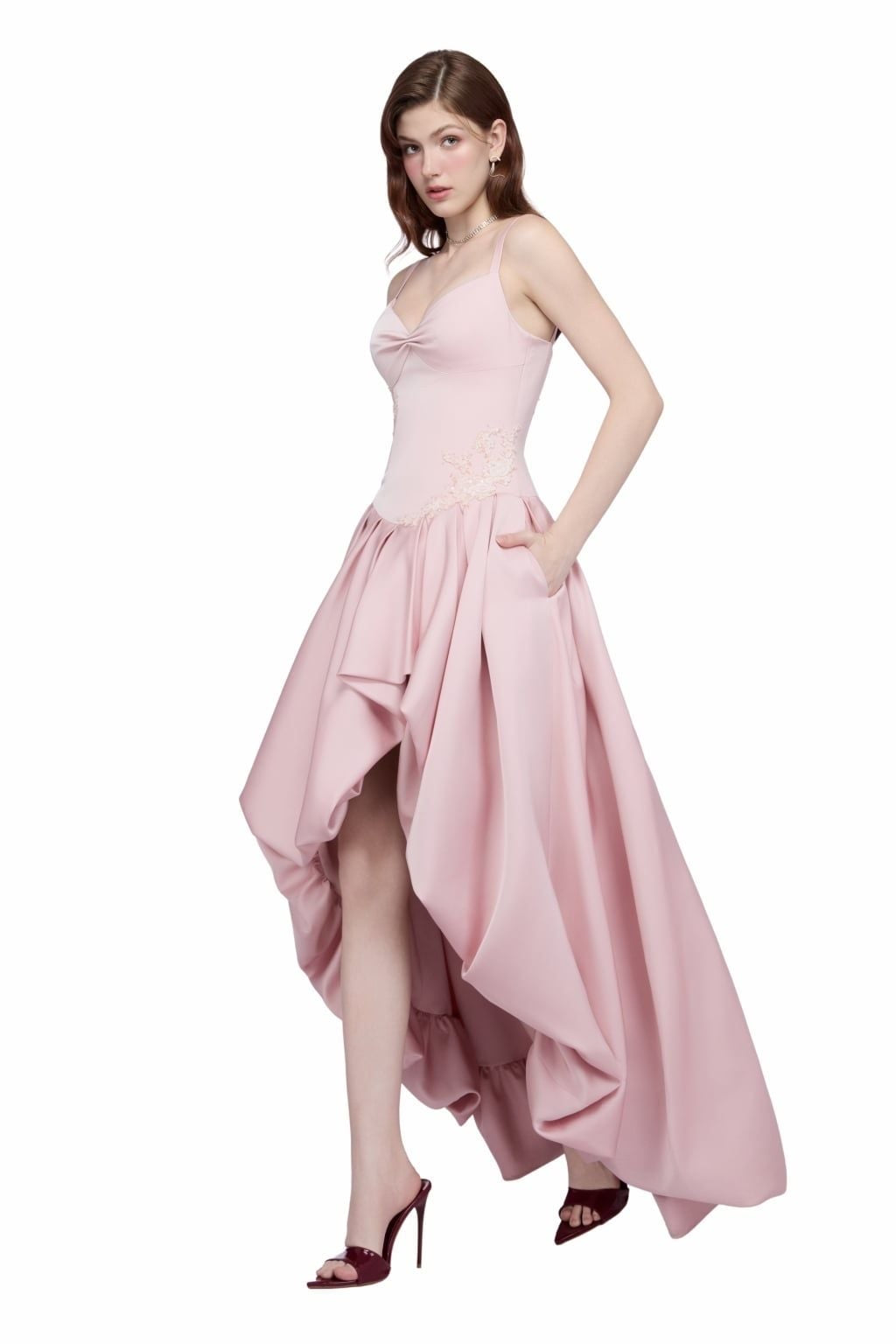 JUBIN Pink Grown Midi Dress