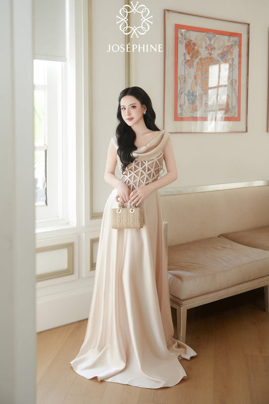 JOSEPHINE Nude Elegant Vacation Noah Maxi Dress