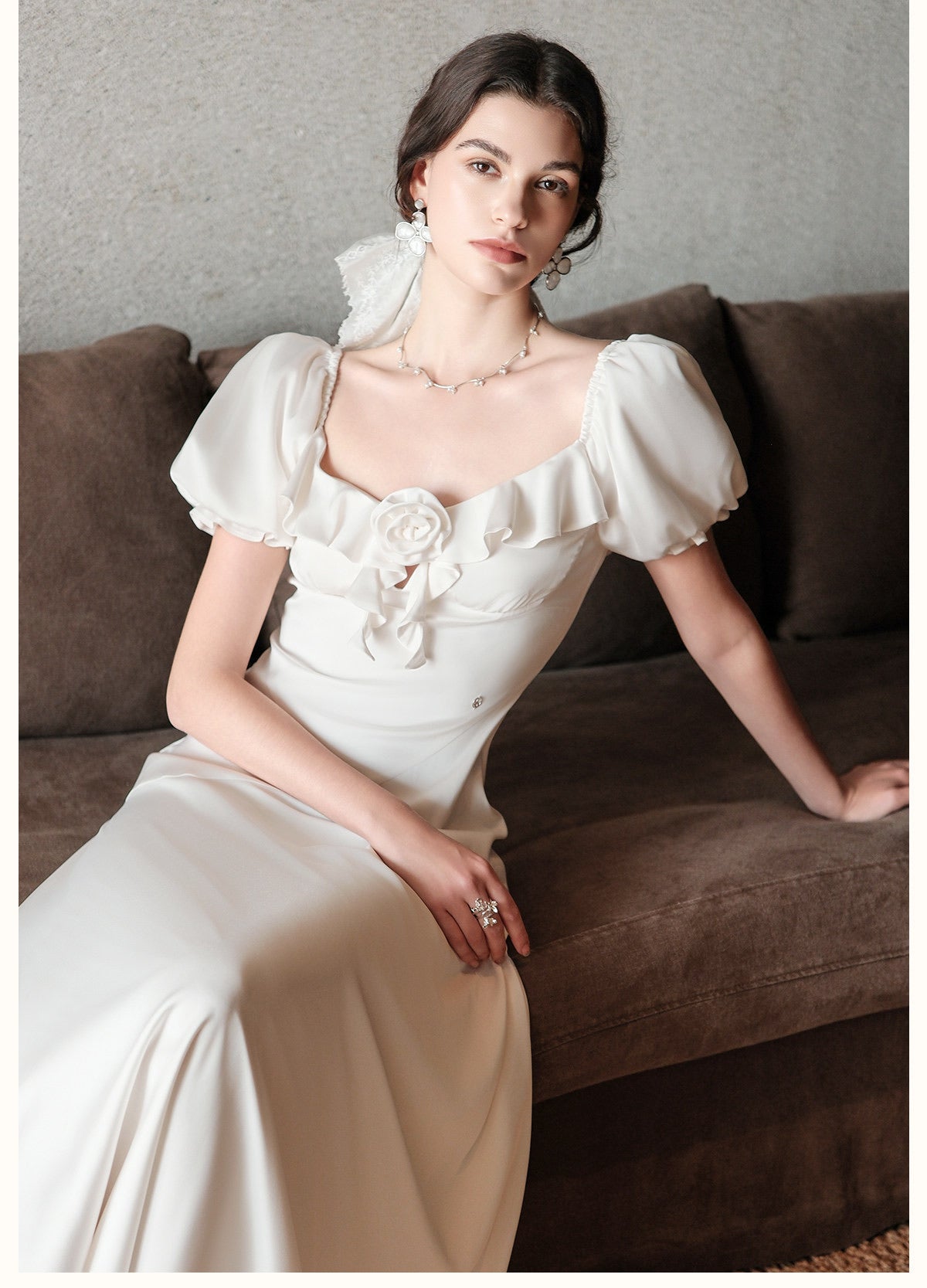 SHEERLUCK Yellow Floral Florette Vacation Maxi Dress