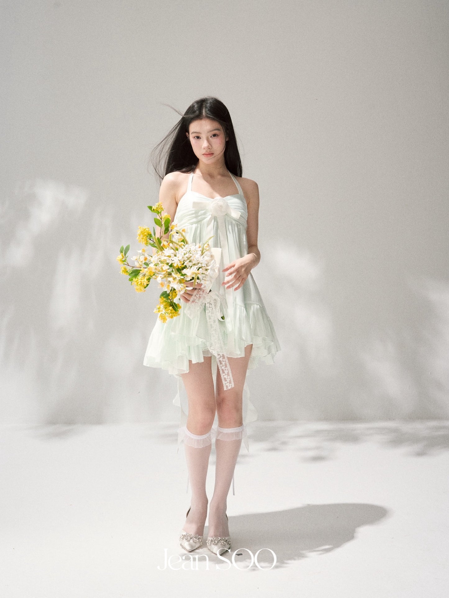 JEAN SOO Sweet Vacation Green Mint Mini Dress