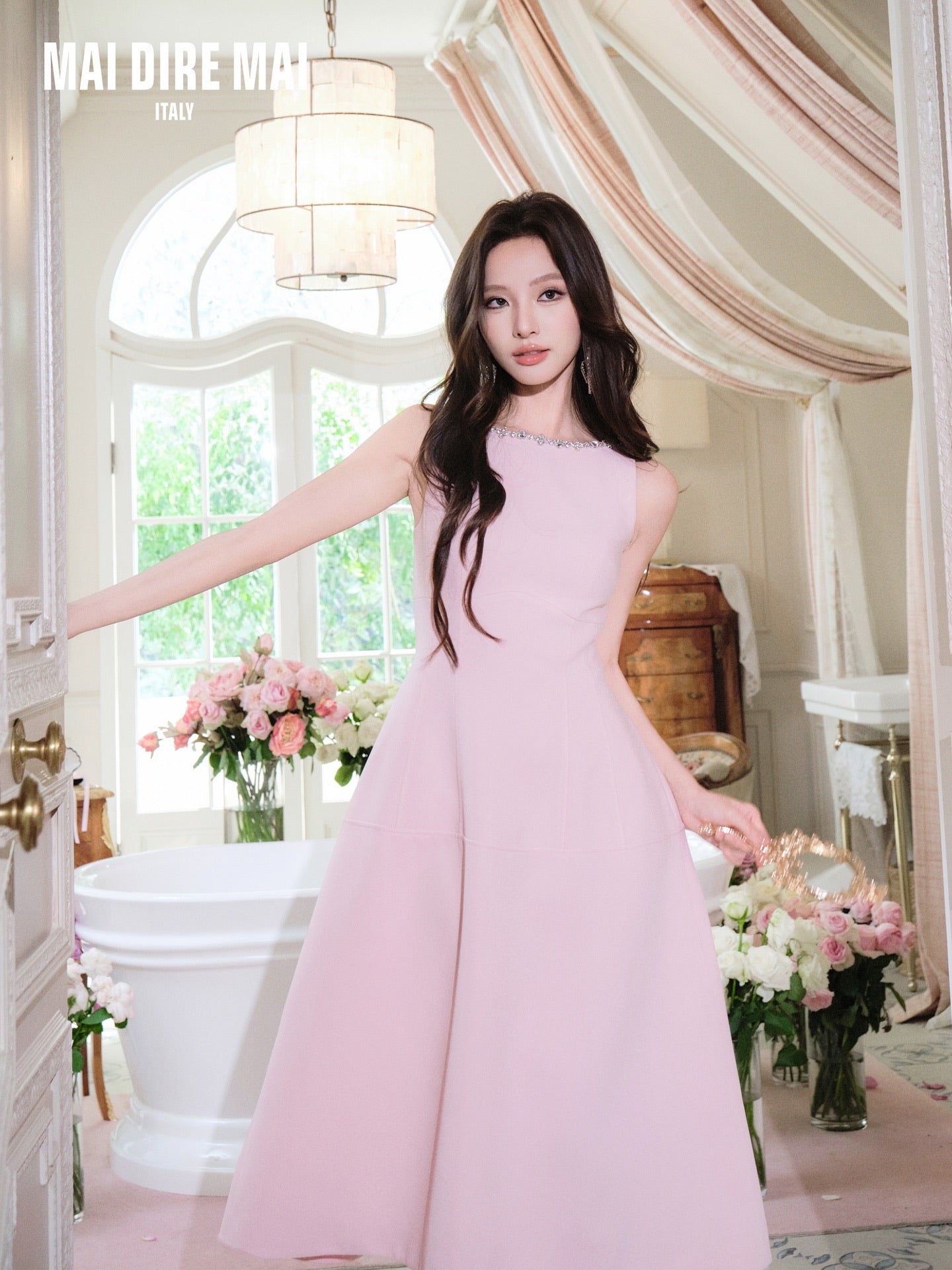 MAI DIRE MAI Pink Diamond Midi Dress