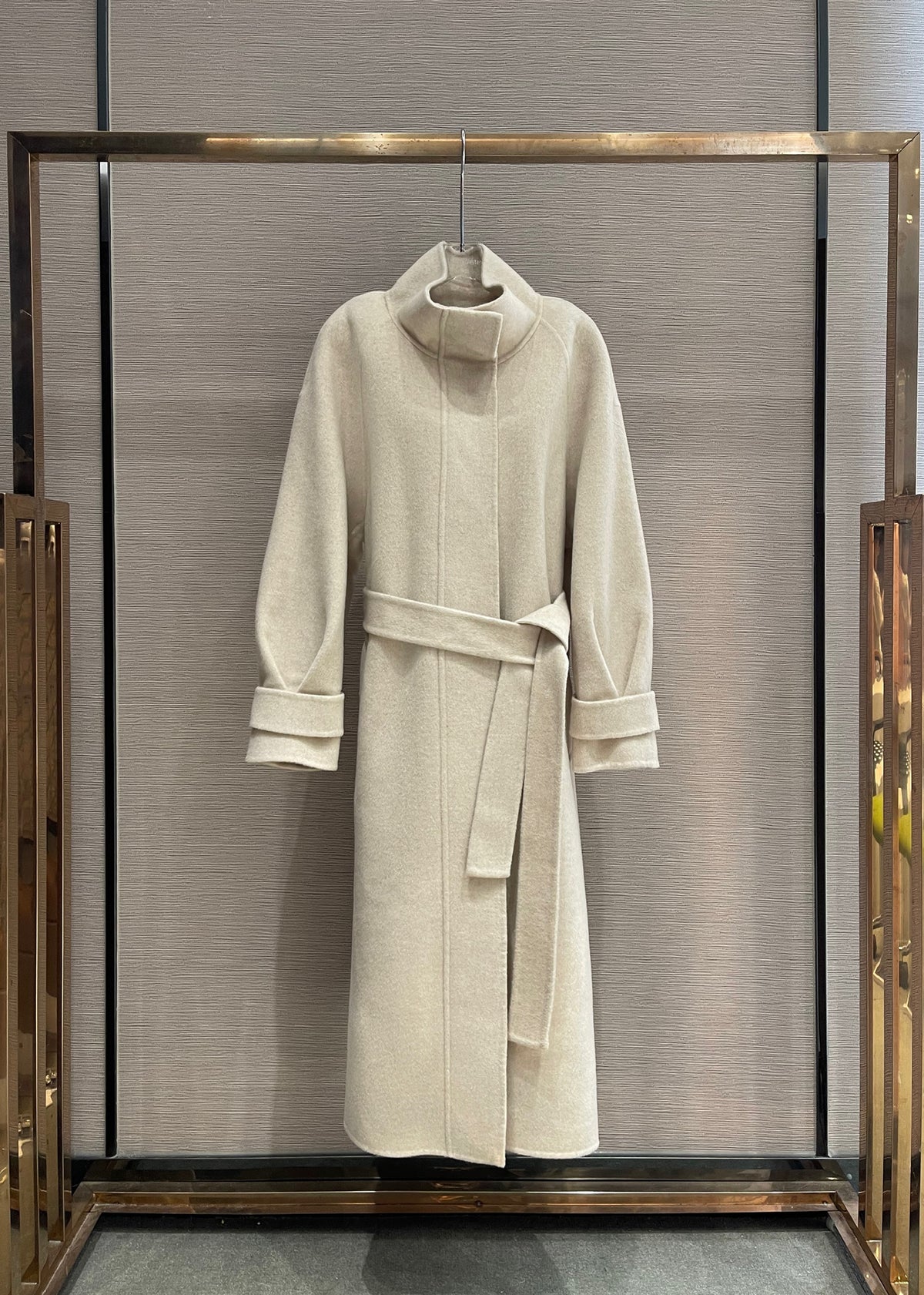 Maison Wester Black Single-Button Sleeveless Woolen Long Coat